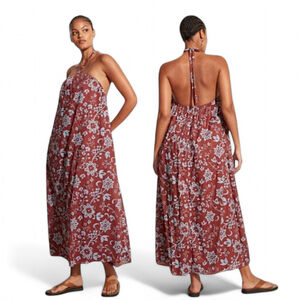 Brise Maxi Dress Oceania Floral Print Halter NWT US sz 6 / M Beach Summer Resort